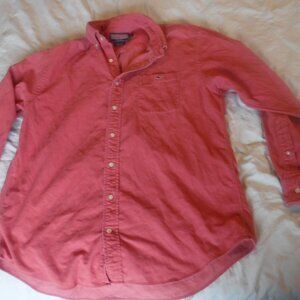 Vineyard Vines Mens Coral Tucker Corduroy Long Sleeve Button Shirt Size Large